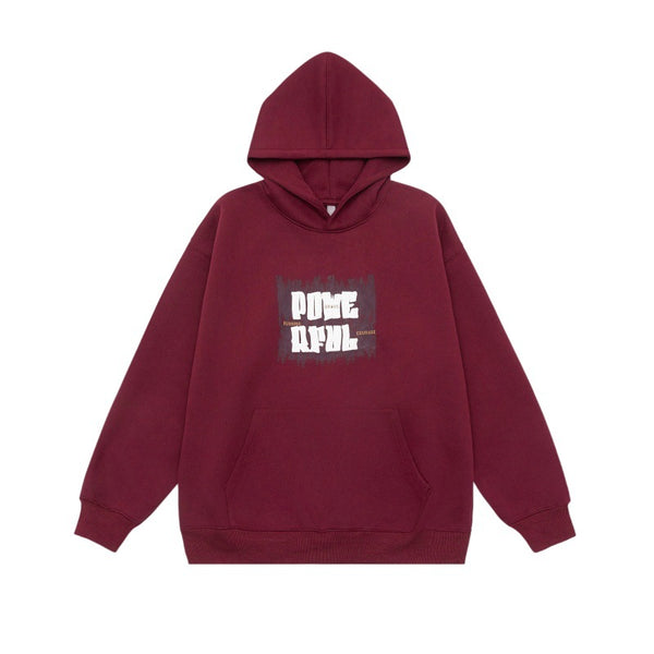 Letter Print Design Unisex Loose Fit Hoodie Sweatshirt