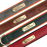 Personalized Dog Collar Leash Set Custom PU Leather Dogs Tag Collars Free Engraved Nameplate For Small Medium Large Dogs Pitbull