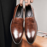 Simple British Style Polished Pointed Leather Shoes