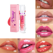 Lip Rich Lip Color range showcasing glossy, vibrant shades and packaging, ideal for plump and shiny lips with chili extract.